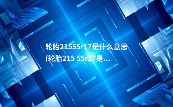 轮胎21555r17是什么意思(轮胎215 55r17是什么意思)